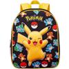 mybagstory Zaino Pokemon | Design 3D | Nero e Giallo | Zaino scolastico ideale per l'asilo con le sue dimensioni di 33 x 12 x 26 cm e il suo accattivante effetto 3D in rilievo.