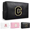 Anntry trousse da borsa,Borse con iniziali personalizzate con cerniera, borsa cosmetica carina,Multifunzionale Trousse Borsa da Viaggio per Trucchi in pelle PU,Borsa Toilette per Donne ragazze A-Z