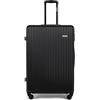 FASSLINE Valigia grande 76x51x29 cm, 96 l, bagaglio rigido in ABS, ruote girevoli a 360°, serratura a combinazione, maniglia telescopica, misura XL, valigia rigida con ruote, nero