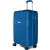 VOYAN Valigia da cabina 55 x 40 x 20 Bio, trolley rigido ABS leggero, con ruote doppie a 360°, guscio rigido leggero e serratura di sicurezza, bagaglio a mano per viaggi in aereo, blu, Mediano