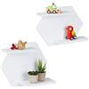 Relaxdays, Mensole da Parete, Set da 2, Esagonali, Grande e Piccola, MDF e PVC, da Cucina, Soggiorno, Ingresso, Bianco, Ferro