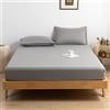 Good Nite Lenzuolo con angoli super king size, 25 cm, con tasca extra profonda, morbido e traspirante (grigio, super king)