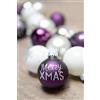 KREBS & SOHN 1007222 - Set di 12 palline di Natale in vetro, decorazioni natalizie, colore bianco, viola, argento, 8 cm