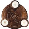 Spirit of Equinox Incantevole portacandele in legno marrone pentagramma - 2,5 cm x 17,2 cm (1 pezzo) - decorazione squisita, artigianato di qualità - ideale per decorazioni spirituali della casa