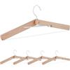 Relaxdays Grucce Appendiabiti, Set da 5, Stampelle Pieghevoli in Legno, Appendini Robusti, B: 44 cm, Marrone Bianco