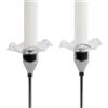 Sagaform Viva Candle Cuff 5018443 - Portacandele e candelabri in vetro soffiato, 2 pezzi, colore: Chiaro, dimensioni: 7,5 x 1,5 x 7,5 cm