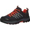 CMP Kids Rigel Low Trekking Shoes Wp, Scarpe da trekking Unisex - Bambini e ragazzi, Antracite-Flash Orange, 39 EU