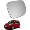 Esselle Parts Specchio Retrovisore per Fiat Panda 312 Sinistro Lato Guida, Vetro Ricambio Esterno con Piastra ABS, Montaggio Plug & Play