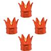 SENZEAL 4 Pezzi Tappi Pneumatici Auto Corona Antipolvere Coprivalvola Auto Universale in Lega di Alluminio Tappino Gomme per Auto Biciclette Camion Moto (Arancione)