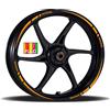 Pimastickerslab Adesivi Cerchioni Moto Set Completo per 2 Ruote 17 Pollici Strisce Cerchi Custom Vari Colori universale Mod.2 cod.RT002 (037 ARANCIO FLUO)