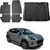 OMAC Tappetini & Vasca Baule Set compatibile con Ford Puma Untere 2019-2026 Gomma Nero 5X
