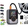 LM company Compressore Aria Portatile 150 PSI - Gonfiatore Elettrico con Schermo LCD a Colori e Spegnimento Automatico | Pompa Portatile Ricaricabile con Luce LED, Manometro per Auto, Moto, Bici e Palla