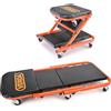 Verda Carrello da officina 2 in 1, carico massimo 150 kg, lettino per montaggio auto, sgabello da officina + sedia a rotelle, ruote girevoli a 360° senza attrito, SN6711