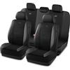 Skechers Coprisedili per auto in memory foam, con rete spessa e fresca, protezione per sedili auto in pelle, compatibili con airbag, per automobile, furgoni, camion, SUV (Nero)
