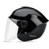 LIONCIANO Metà Aperto Faccia Casco Del Motociclo Con Visiera Riflettente，Casco Modulare Scooter，l'Anti-Collisione Protegge La Sicurezza Stradale Degli Utenti(Nero)