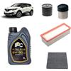 OP Kit tagliando 4 filtri + 5L olio 5W-30 IPC LS compatibile con Renault captur i 1.5 DCI 110 Gasolio 2015+