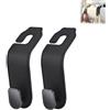 JRILUO Ganci Poggiatesta Auto 2 Pezzi, Gancio Porta Borsa Auto Girevole a 360°, Organizer Sedile Auto in Pelle PU, Ganci per Poggiatesta per Borse, Spesa e Accessori Auto Universale