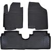 J&J AUTOMOTIVE Tappetini Auto in Gomma su Misura per Hyundai Venga / Ix20 2010-2018, Set da 3 Pezzi, 3D - con Bordo Alto, Antiscivolo, Inodore, Colore Nero, TPE