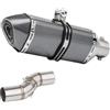 FGHDSSA Silenziatore Scarico Moto Per Benelli TRK502X TRK 502X 2018-2021 51MM Silenziatore Per Bici Scarico Moto Con Tubo Collegamento Slip-on(Type-H)
