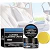 Alelyer Crema di Riparazione in Pelle,Kit di Riparazione per Pelle,Pasta Detergente per Auto,Crema di Cura Della Pelle per Auto con Spugna,Riparazione Pelle for Interni Auto per Divani,Scarpe e Giacche