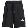 adidas Donna Essentials 3-Stripes Cotton Shorts, Black/White, M