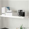 BAKAJI Mensola Scaffale da Parete Design Moderno in Legno MDF Ripiano Libreria Design Moderno Dimensione 60 x 25 x 4 Decorazione Parete Casa (Bianco)