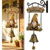 Generic Campanella rustica da giardino gnomo, fatta a mano, con api e girasole, campanello decorativo da appendere per casa colonica, divertente campanello per portici anteriori, recinzioni da giardino, patio