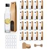 Espirito Rebelde 20 bottiglie in vetro da 500 ml con tappo a vite nero + 20 scatole + 20 sigilli + 20 etichette Kraft + spago - olio d'oliva, aceto, alcool - oliera in vetro