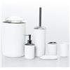 Generic Set di accessori da bagno, 6 pezzi, in plastica, colore grigio, con scopino, portaspazzolino, portasapone, dispenser per lozioni, cestino e tazza, decorazione essenziale