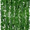 ADORAMOUR Ghirlande di Edera Artificiale - Confezione da 48, Lunghezza 210cm - Viti Finte Realistiche per la Decorazione di Stanze e Pareti da Giardino per Interni ed Esterni, Verde Piante