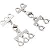 Beebeecraft 2 pezzi 2 stili Fermagli per Collana A Strati, Separatore Collane, Chiusura per Collane Multiple In Acciaio Inossidabile con Fermagli A Strati per Collane Impilabili
