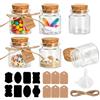 SLIAXINT 6 Pezzi 50ml Mini Barattoli Vetro, Bottiglie Vetro con Tappo, Barattoli Vetro con Tappo Sughero, Bottigliette DIY per Bomboniere Matrimonio, Spezie, Candy Bar, Decorazione Vintage