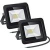 CTWUYOU Faretto LED Esterno 10W, Faro LED 900 Lumens, IP68 ImpermeabileLuce di Sicurezza, Faretti LED，Luce da Giardino Bianca Calda 3000K Adatta per Cortili, Terrazze, Garage e altro, Confezione da 2