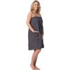 ZOLLNER Kilt da sauna - da donna - grigio - morbido sulla pelle e assorbente - Cotone - con fascia elastica e chiusura a strappo - Misura S/M - Lavabile a 60°C - Certificato OEKO TEX (R)
