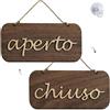 SOULVLAC Cartello Aperto Chiuso in Legno - Cartello Torno Subito per Negozio, Fatto a Mano, Targa Fronte Retro con Design Originale per Vetrina, Porta e Ufficio