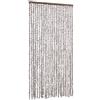 vidaXL Vliegengordijn 100x230 cm chenille taupe en wit