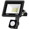 CTWUYOU Faretto led Esterno con Sensore di Movimento 20W，IP66 Proiettori Faretto Led Impermeabile 3000K Bianco Caldo Illuminazione di Sicurezza per Giardino, Patio, Garage, Ingresso