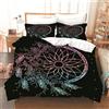 Tomifine Copripiumino per Letto Motivo acchiappasogni, in Morbida Microfibra, Motivo Piuma Collezione Dreamcatcher Camera da Letto con Cerniera (Double 200x200 cm 2x50x75cm,Viola)