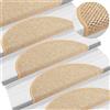 vidaXL Tappeti Adesivi Scale Aspetto Sisal 15pz 65x21x4cm Beige Chiaro