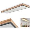 hofstein Pannello LED Salmi, moderno pannello a soffitto in metallo e MDF in look nero/bianco/legno, 36 watt, 1 luce, 2250 lumen, colore della luce 3000K (bianco caldo)