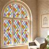 Decotalk Pellicola per Vetri Finestre Motivo Rombi 40X150cm Pellicola per Finestre Privacy Geometrico Multicolore Elettrostatica Anti-UV Decorativa per Vetri Privacy per Casa Ufficio Scuola Palestra