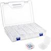 Silkmin 46 Pezzi Organizzatori di Piccole Perline (5,5 X 5,5 X 2 cm), Trasparenti