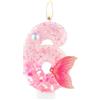 mciskin Candela con numero 6 glitterato, candele rosa per 6° compleanno con coda di sirena, candela rosa numero 6 per torta, decorazioni per il 6° compleanno, decorazioni per feste a tema sirena