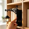 EREYTJ Lanterna per biblioteca, illuminazione decorativa per libreria, luce notturna a LED calda, lampada da scaffale in miniatura, lampada da libreria in legno vintage, decorazione letteraria per