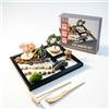 porlik Giardino Zen giapponese per scrivania - Mini giardino zen da tavolo da 9 x 7 con sabbia bianca artificiale bonsai, rocce e accessori - meditazione Zen Regali Sand Garden Kit per ufficio Zen Decor…
