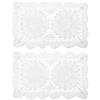 QUARKZMAN 2 Pezzi 17x11 Pollici Centrini All'uncinetto Fatti A Mano, Tovagliette Rettangolari In Poliestere Cotone Per Tavola Da Pranzo Cucina Feste, Bianco
