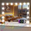 Habison Specchio Habison Hollywood con Bluetooth con 15 lampade LED, specchio per il trucco 58 x 46 cm con uscita USB e specchio cosmetico Bluetooth con ingrandimento 10x, luce a 3 temperature di colore, spec