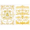 Joeyan 2 PCS Adesivi per Mobili a Fiori Dorati, Matrimonio Trasferibili a Decalcomania, DIY Transfer Decorativi per Cucina Ufficio, Artigianato Stickers per Legno Ceramica Vetro e Plastica,40x28cm