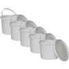 Nipter Secchio di plastica alimentare Nipter con coperchio, bianco, 5L x 5 pezzi