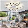 Caufloce Lampadario con Ventilatore da Soffitto LED, Reversibile Dimmerabile Ventilatore a Soffitto con Luce e Telecomando Silenzioso 6 Velocità Plafoniera con Ventilatore Moderno Smart Grande-Black